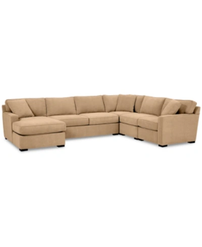 Furniture Radley 5-pc. Fabric Chaise Sectional Sofa With Corner Piece, Created For Macy's In Heavenly Caramel