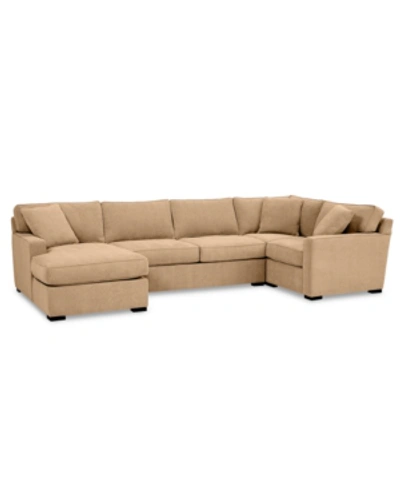 Shop Furniture Radley 4-pc. Fabric Chaise Sectional Sofa With Corner Piece, Created For Macy's In Heavenly Caramel
