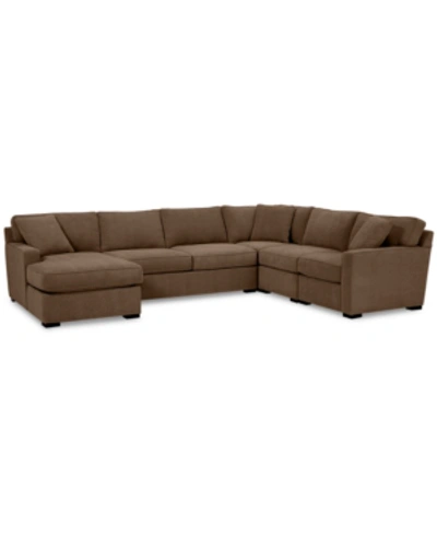 Shop Furniture Radley 5-pc. Fabric Chaise Sectional Sofa With Corner Piece, Created For Macy's In Heavenly Cafe