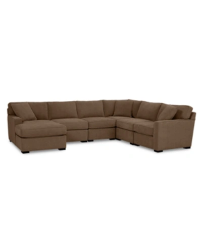 Shop Furniture Radley Fabric 6-pc. Chaise Sectional With Corner, Created For Macy's In Heavenly Cafe Brown