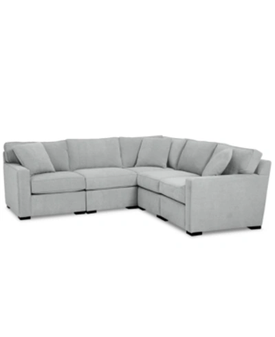 Furniture Radley Fabric 5-pc. Sectional Sofa With Corner Piece, Created For Macy's In Heavenly Cinder Grey