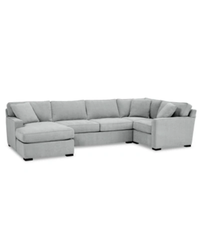 Shop Furniture Radley 4-pc. Fabric Chaise Sectional Sofa With Corner Piece, Created For Macy's In Heavenly Cinder