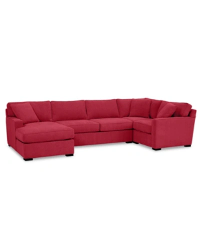 Shop Furniture Radley 4-pc. Fabric Chaise Sectional Sofa With Corner Piece, Created For Macy's In Heavenly Mulberry