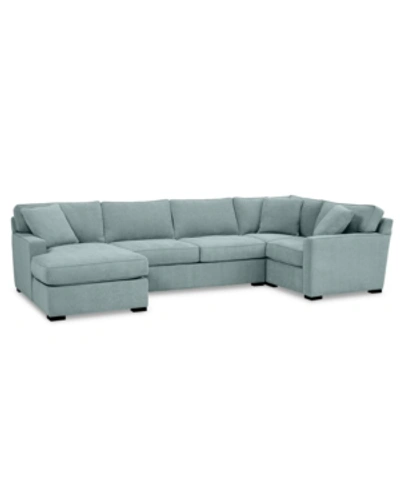 Shop Furniture Radley 4-pc. Fabric Chaise Sectional Sofa With Corner Piece, Created For Macy's In Heavenly Robinsegg