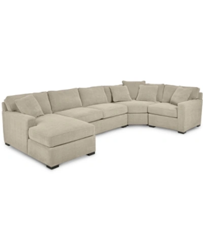 Shop Furniture Radley 4-pc. Fabric Chaise Sectional Sofa With Wedge Piece, Created For Macy's In Heavenly Chrome Beige