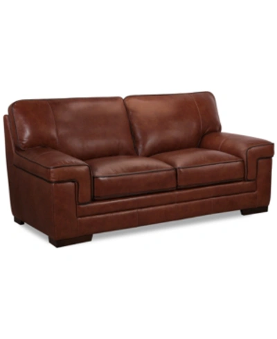 Furniture Myars 69" Leather Loveseat, Created For Macy's In Cognac