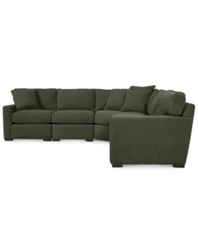 Furniture Radley Fabric 5-piece Sectional Sofa, Created For Macy's In Heavenly Olive Green