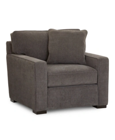 Furniture Radley 38" Fabric Armchair, Created For Macy's In Heavenly Mocha Grey