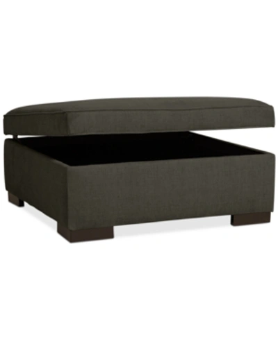 Furniture Radley 36" Fabric Storage Ottoman, Created For Macy's In Heavenly Mocha Grey