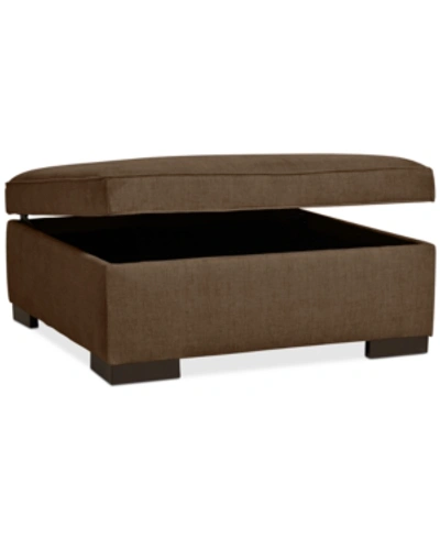 Furniture Radley 36" Fabric Storage Ottoman, Created For Macy's In Heavenly Cafe Brown