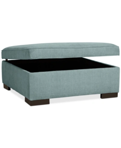 Furniture Radley 36" Fabric Storage Ottoman, Created For Macy's In Heavenly Robinsegg Blue
