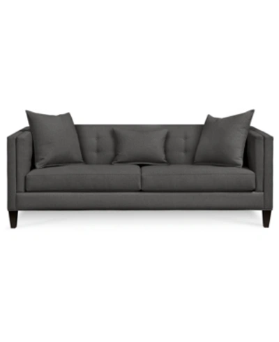Shop Furniture Braylei 88" Fabric Track Arm Sofa, Created For Macy's In Devon Pewter