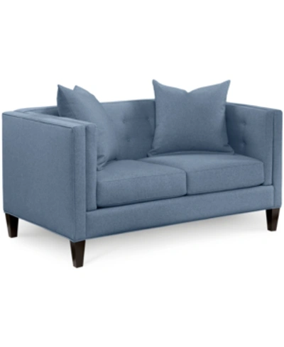 Shop Furniture Braylei 61" Fabric Track Arm Loveseat, Created For Macy's In Devon Baltic Blue