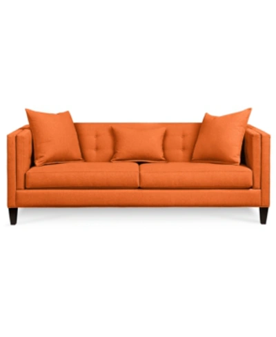 Shop Furniture Braylei 88" Fabric Track Arm Sofa, Created For Macy's In Devon Tangelo Orange