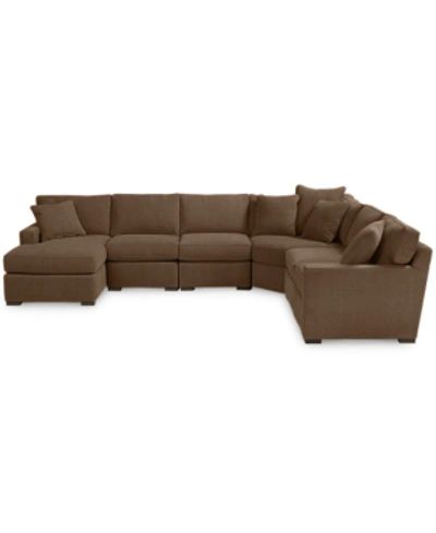 Shop Furniture Radley Fabric 6-piece Chaise Sectional With Wedge, Created For Macy's In Heavenly Cafe Brown