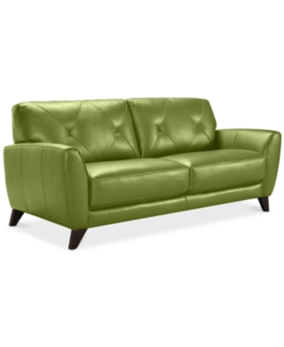 Furniture Myia 82" Tufted Back Leather Sofa, Created For Macy's In Green  Apple | ModeSens