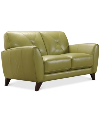 Furniture Myia 62" Leather Loveseat, Created For Macy's In Green Apple