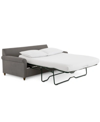 Furniture Lidia 82" Fabric 2-pc. Chaise Sectional Queen Sleeper Sofa With Storage Ottoman, Created For Macy's In Gypsy Vintage Gray