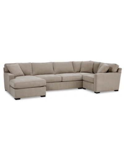 Shop Furniture Radley 4-pc. Fabric Chaise Sectional Sofa With Corner Piece, Created For Macy's In Heavenly Chrome Beige