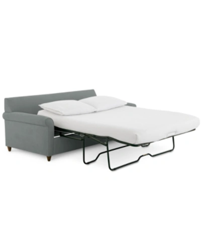 Furniture Lidia 82" Fabric 2-pc. Chaise Sectional Queen Sleeper Sofa With Storage Ottoman In Gypsy Smoked Pearl Gray