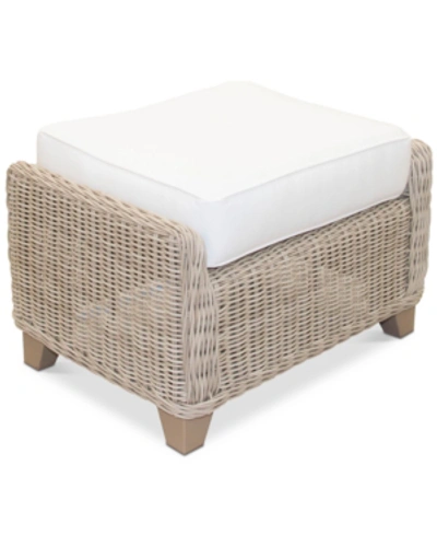 Shop Furniture Willough Outdoor Ottoman, With Sunbrella Cushion, Created For Macy's In Canvas Natural