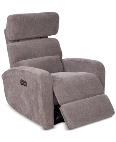 Furniture Stellarae Fabric Power Recliner With Usb, Created For Macy's In Charcoal