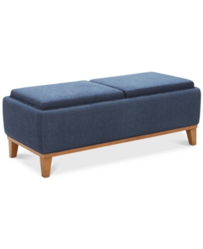 Shop Furniture Jollene Fabric Storage Cocktail Ottoman, Created For Macy's In Midnight Blue
