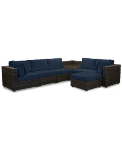 Shop Furniture Viewport Outdoor 7-pc. Modular Seating Set (2 Corner Units, 3 Armless Units, 1 Corner Table And 1 Ot In Spectrum Indigo