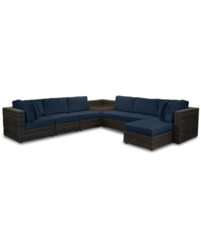 Shop Furniture Viewport Outdoor 8-pc. Modular Seating Set (2 Corner Units, 4 Armless Units, 1 Corner Table And 1 Ot In Spectrum Indigo
