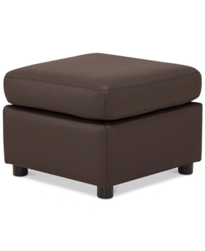 Furniture Ennia Leather Ottoman, Created For Macy's In Cafe Brown