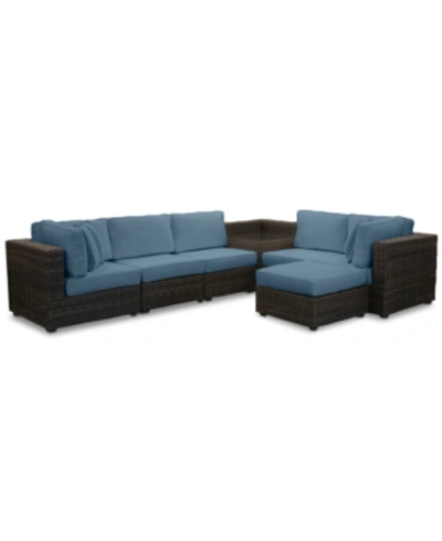 Shop Furniture Viewport Outdoor 7-pc. Modular Seating Set (2 Corner Units, 3 Armless Units, 1 Corner Table And 1 Ot In Spectrum Denim
