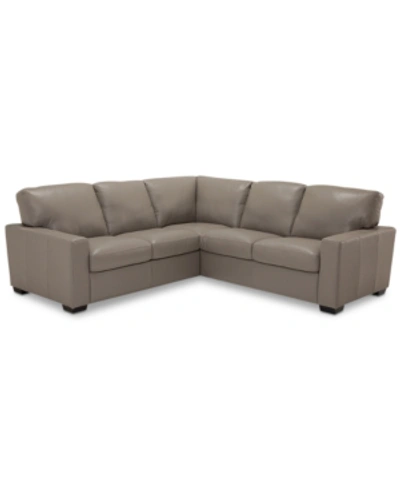 Shop Furniture Ennia 2-pc. Leather Sectional Sofa, Created For Macy's In Pewter (special Order)
