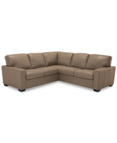 Shop Furniture Ennia 2-pc. Leather Sectional Sofa, Created For Macy's In Dune (special Order)
