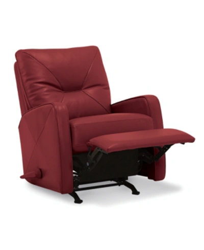 Shop Furniture Finchley Leather Rocker Recliner In Cherry (special Order)