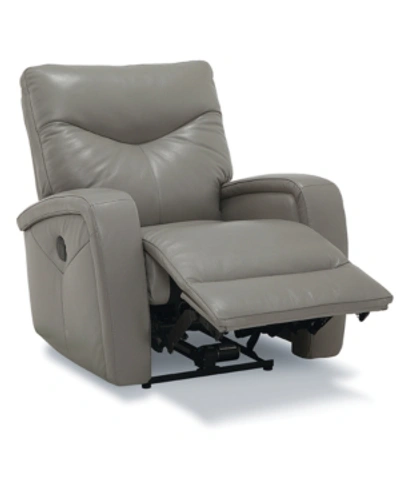Shop Furniture Erith Leather Power Wallhugger Recliner In Alloy Grey