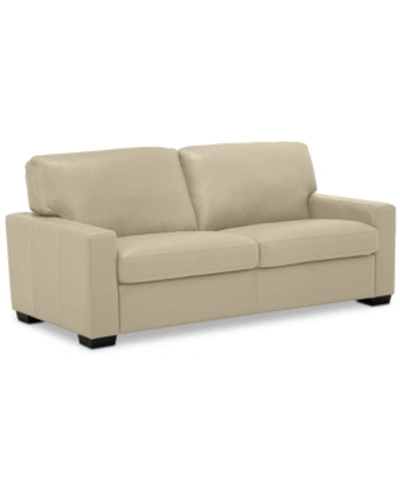Furniture Orid 77" Leather Roll Arm Apartment Sofa, Created For Macy's In Lace (special Order)