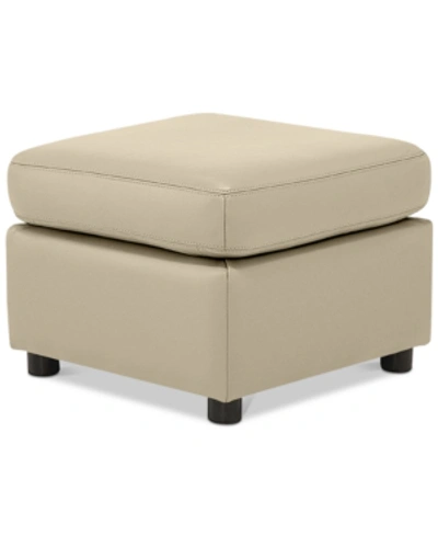 Furniture Ennia Leather Ottoman, Created For Macy's In Lace (special Order)