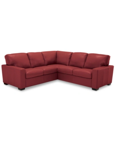 Shop Furniture Ennia 2-pc. Leather Sectional Sofa, Created For Macy's In Cherry (special Order)