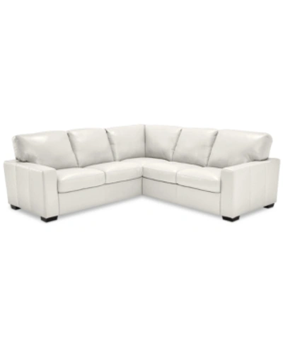Shop Furniture Ennia 2-pc. Leather Sectional Sofa, Created For Macy's In Snow (special Order)