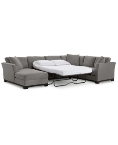Furniture Elliot Ii 138" Fabric 3-piece Chaise Sleeper Sectional, Created For Macy's In Merit Greystone Grey