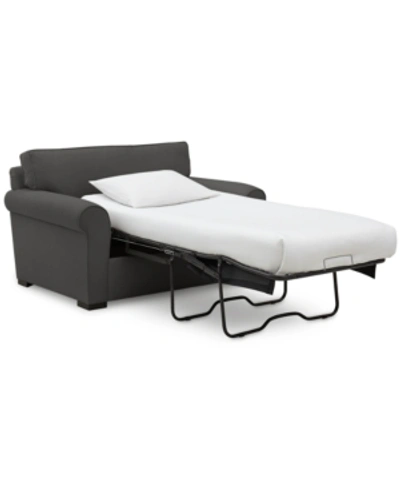 Furniture Astra 59" Roll Arm Fabric Chair Bed, Created For Macy's In Dawson Gunmetal Grey