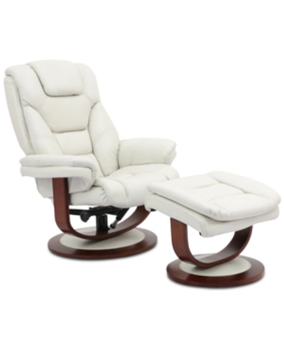 Furniture Faringdon Leather Euro Chair Ottoman In Alfresco Ice Light Grey ModeSens