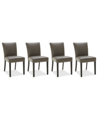 Shop Furniture Tate Leather Parsons Dining Chair, 4-pc. Set (4 Side Chairs) In Graphite