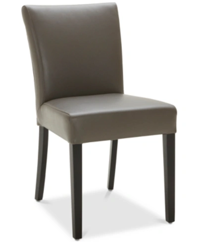 Shop Furniture Tate Leather Parsons Dining Chair In Graphite