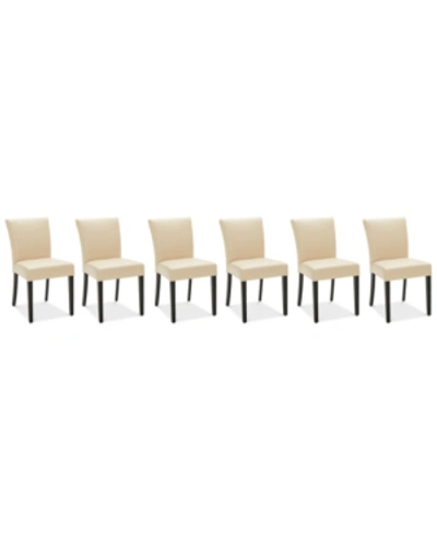 Shop Furniture Tate Leather Parsons Dining Chair, 6-pc. Set (6 Side Chairs) In Cream