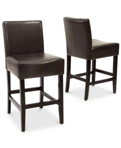 Noble House Dawken Counter Stool (set Of 2) In Brown