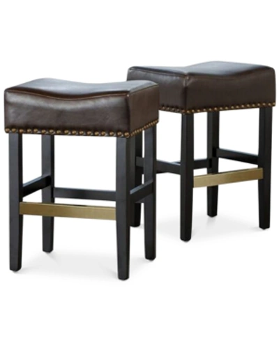 Noble House Fardell Backless Counter Stool (set Of 2) In Brown