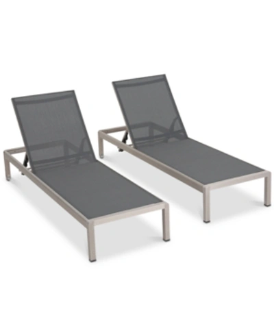 Shop Noble House Reseda Chaise Lounge (set Of 2) In Grey