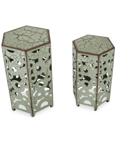Shop Noble House Moren Iron (set Of 2) Accent Tables In Green