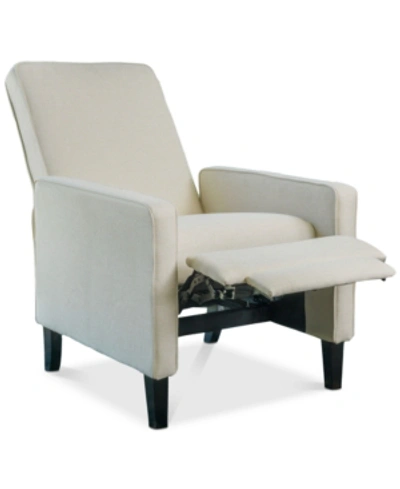 Noble House Hayden Fabric Recliner In Beige